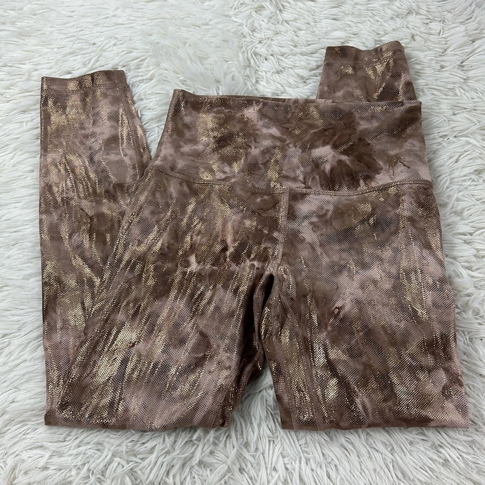 Lululemon Align High-Rise Pant 25" *Shine Diamond Dye Misty Shell Cacao Diffuse